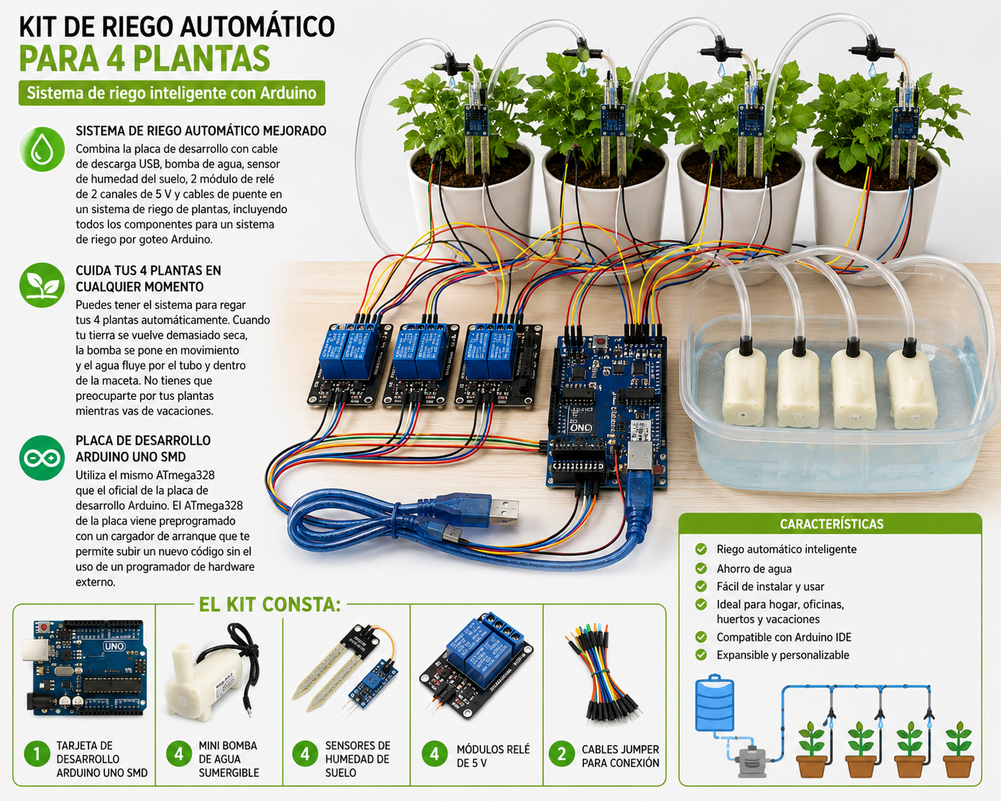 Kit Riego Automatico con Arduino — componente electrónico en Colombia | GYO Ingeniería